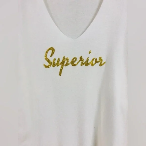 (2207-SUP-WHT) SUPERIOR LOGO V-NECK L/S KNIT SWEATER - Picture 2 of 6